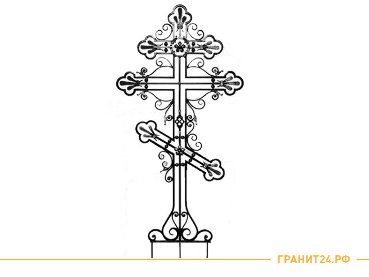 Крест кованый №1 металлический 180x95 на кладбище