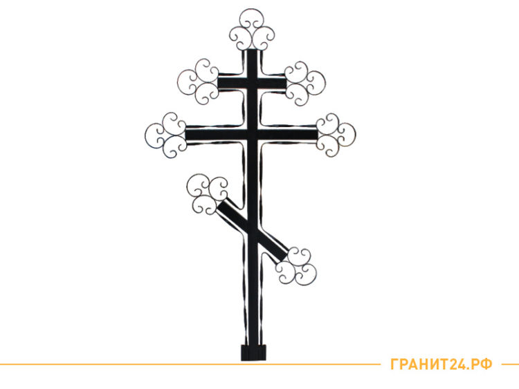 Крест №2 сварной узорный для могилы высота 2 метра